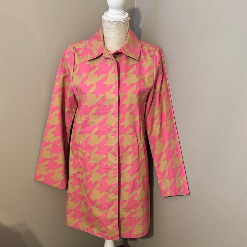 NWOT pink and tan houndstooth jacket